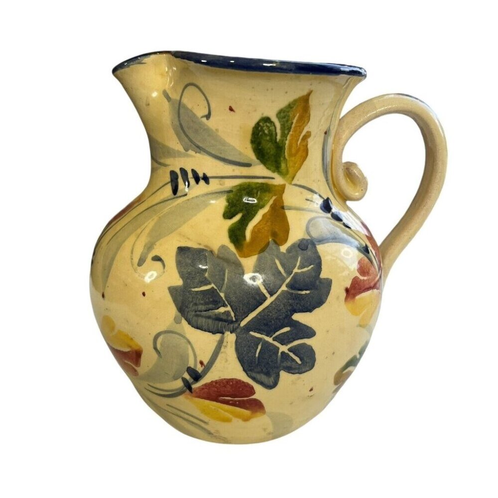 Pair Ceramiche‎ Alfa Art Pottery Glazed  Pitcher  Handmade in Italy Colorful